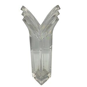 Mikasa Germany Clear Crystal Vase Geometric Design Collectible 11" Tall Classic